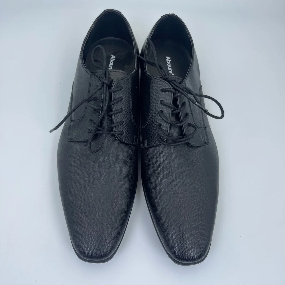 Abound Men's Oxford Dress Shoes Size 10.5M Black Textured Lace Up Derby